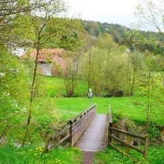 Kleiner Wasserlauf zwischen Steinen